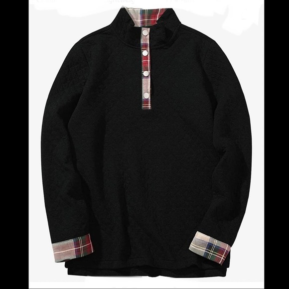 ADDHEAT High Neck Quilted Pattern Pullover Sweatshirt - Picture 2 of 9